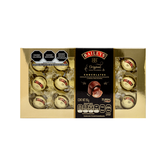 Imagen de Chocolate con leche relleno con licor crema irlandesa Baileys Original Turín caja 150g