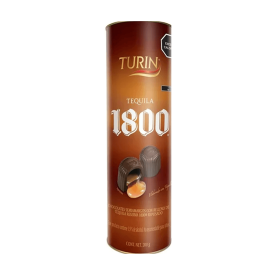 Imagen de Chocolate semiamargo con relleno de tequila Reserva 1800 reposado Turín tubo 200g