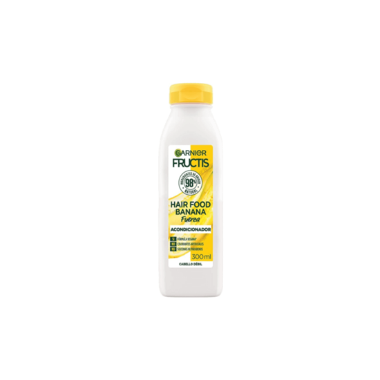 Imagen de Acondicionador vegano sin parabenos para cabello débil Garnier Fructis Hair Food Banana Fuerza 300ml