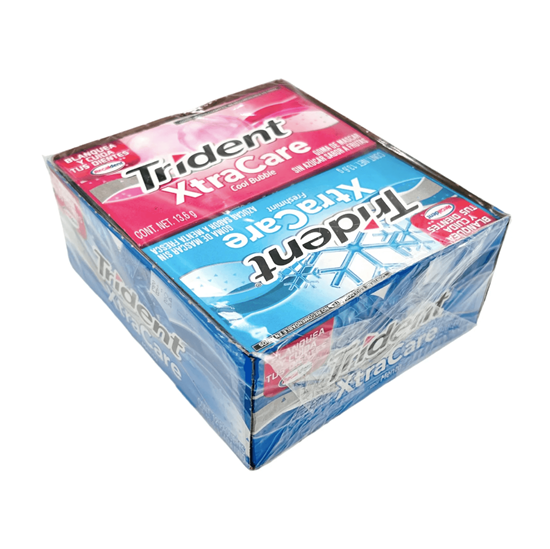 Imagen de Goma de mascar sin azúcar sabores surtidos Trident XtraCare 12 pzas de 16.32g c/u (195.84g)