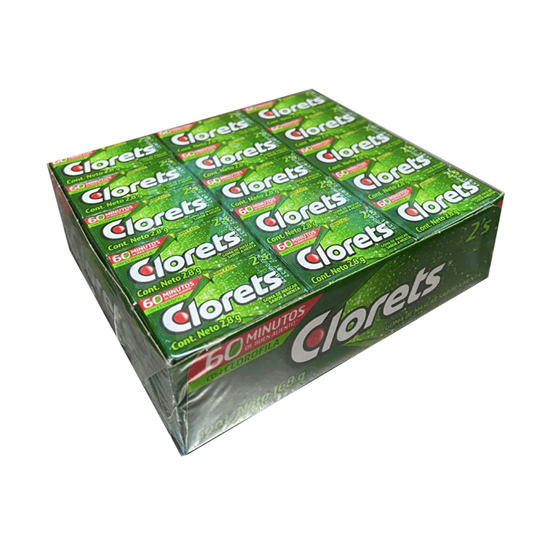 Imagen de Goma de mascar sin azúcar sabor menta Clorets 2's 60 pzas de 2.8g c/u (168g)