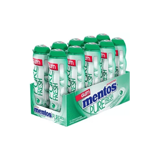 Imagen de Goma de mascar sin azúcar Mentos Pure Fresh yerbabuena 10 paquetes de 30g c/u