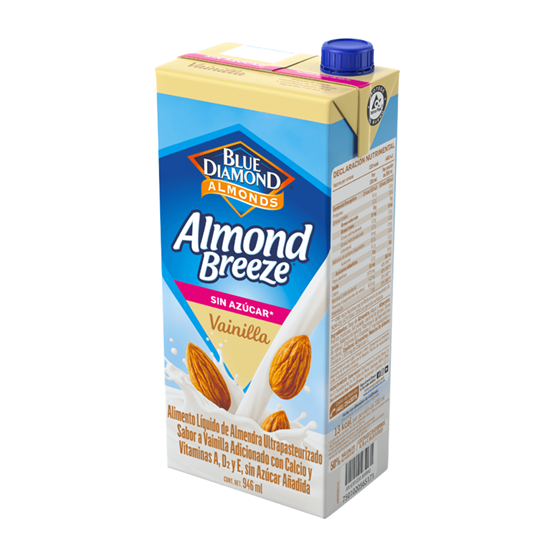 Imagen de Alimento líquido de almendra sabor vainilla sin azúcar Almond Breeze 946ml