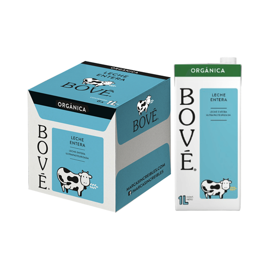 Imagen de Leche entera orgánica Bové Tetra Pak caja con 6 pzas de 1L c/u