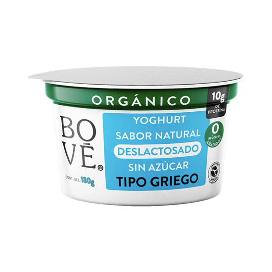 Imagen de Yoghurt orgánico tipo griego deslactosado sabor natural sin azúcar Bové 180g