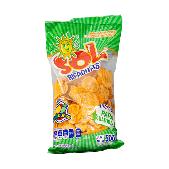 Imagen de Papas onduladas con queso Sol Rifaditas bolsa resellable 1kg