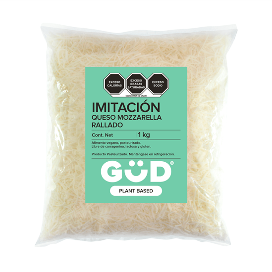 Imagen de Queso vegano imitación mozzarella rallado sin lactosa ni gluten GÜD Plant Based 1kg