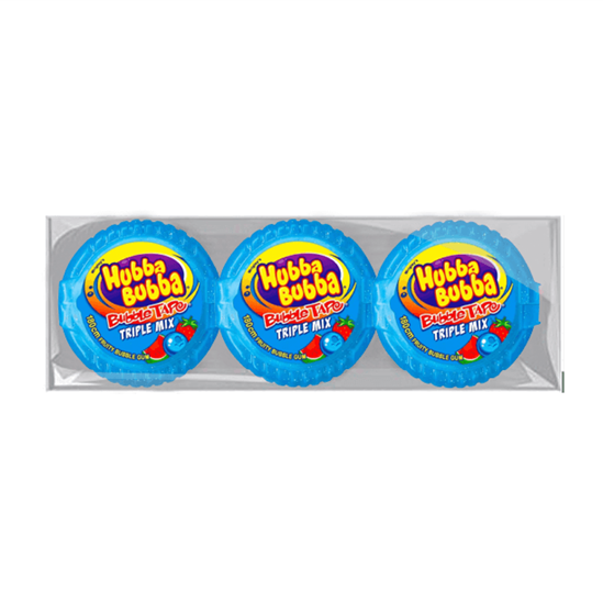 Imagen de Goma de mascar cinta sabores frutales Hubba Bubba Bubble Tape 6 pzas de 56.7g c/u (340.2g)