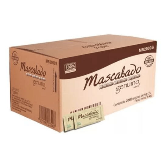 Imagen de Azúcar mascabado en sobre individual Metco Genuino caja con 2000 piezas de 4g c/u