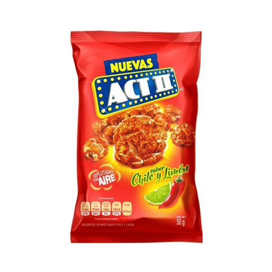 Imagen de Palomitas de maíz sabor chile y limón Act II 50g