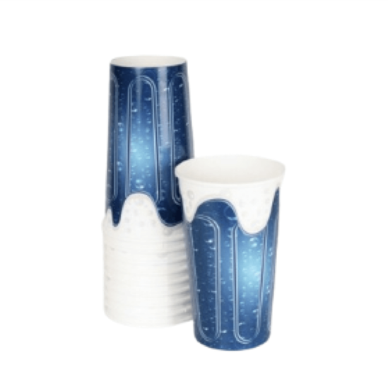 Imagen de Vasos desechables grandes de cartón color azul para cerveza 25 pzas