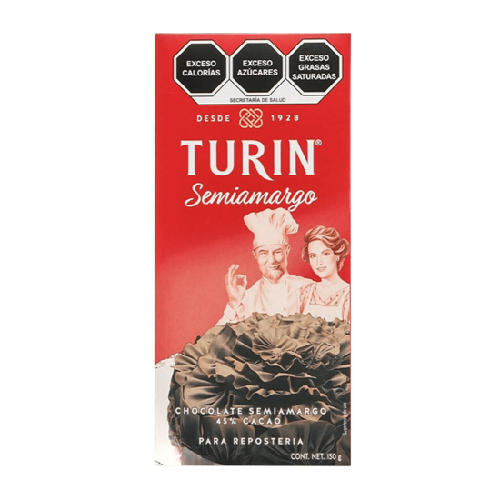 Imagen de Tablilla de chocolate semiamargo 45% cacao Turín Alta Repostería Semiamargo 150g
