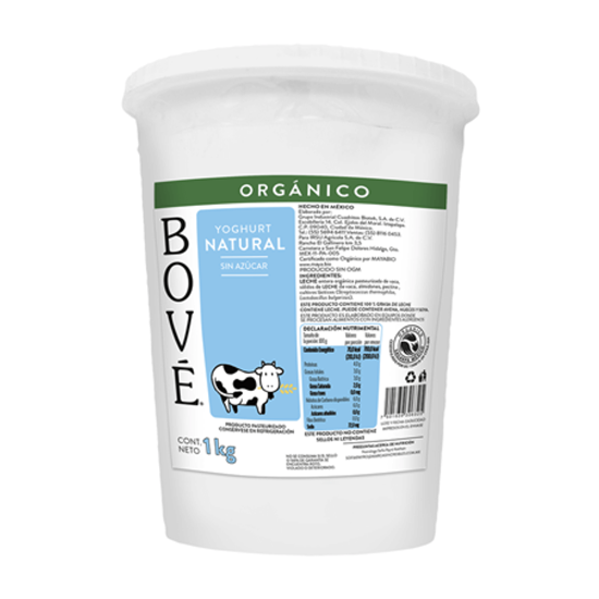 Imagen de Yoghurt natural orgánico sin azúcar Bové 1kg