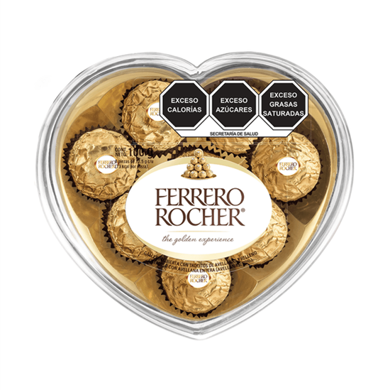 Imagen de Chocolates Ferrero Rocher caja corazón acrílico 8 pzas (100g)
