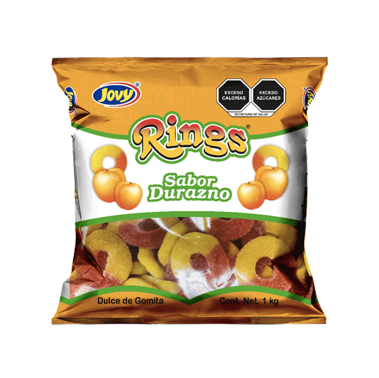 Imagen de Gomitas de aro sabor durazno Jovy Rings 1kg