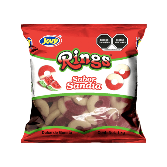 Imagen de Gomitas de aro sabor sandía Jovy Rings 1kg
