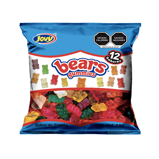 Imagen de Gomitas de ositos sabores frutales Jovy Bears Gummies 1kg