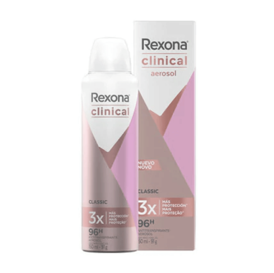 Imagen de Antitranspirante en aerosol para dama Rexona Clinical Classic 96h 150ml (91g)