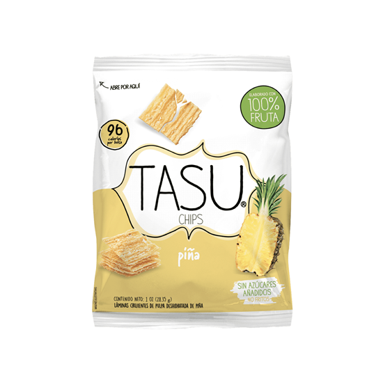 Imagen de Botana crujiente de fruta deshidratada Tasu Chips piña 28.5g