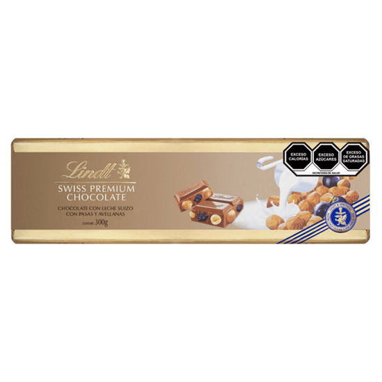 Imagen de Chocolate con leche con pasas, avellanas y almendras Lindt Swiss Classic 300g