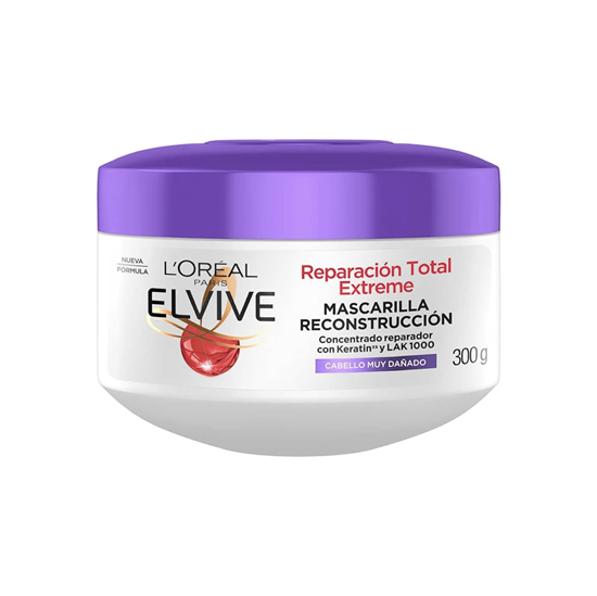 Imagen de Mascarilla capilar reconstrucción para cabello muy dañado L'Oréal Paris Elvive Reparación Total Extreme 300g