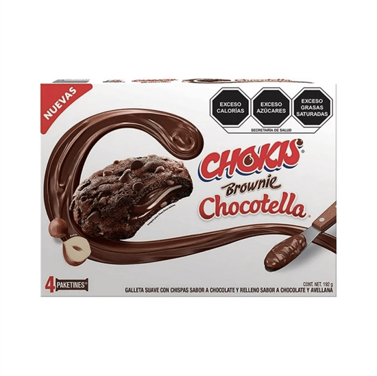 Imagen de Galleta suave con chispas de chocolate Chokis Brownie Chocotella 4 paketines de 48g c/u (192g)