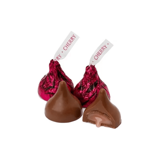 Imagen de Chocolates con leche rellenos de dulce sabor a cereza Kisses Hershey´s a granel