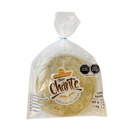 Imagen de Tortillas de harina a las finas hierbas Don Chante 500g