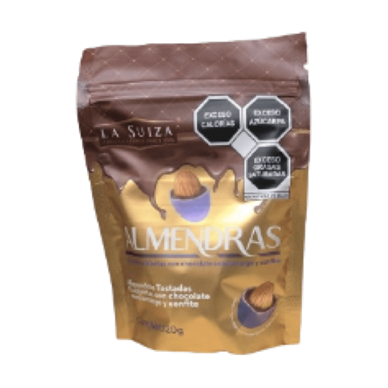 Imagen de Almendras tostadas cubiertas con chocolate semiamargo y confite La Suiza Almendras 120g