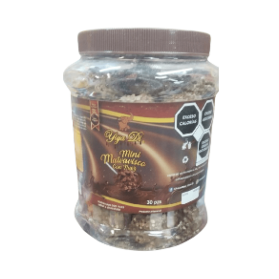 Imagen de Mini malvavisco artesanal con nuez cubierto con chocolate Yiya Di 30 pzas