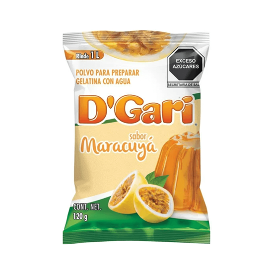 Imagen de Polvo para gelatina de agua sabor maracuyá D'Gari 120g