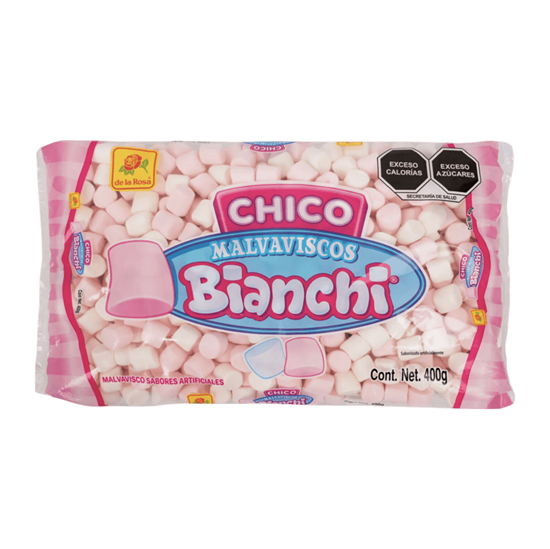 Imagen de Bombones rosas y blancos De la Rosa Malvaviscos Bianchi Chico 400g