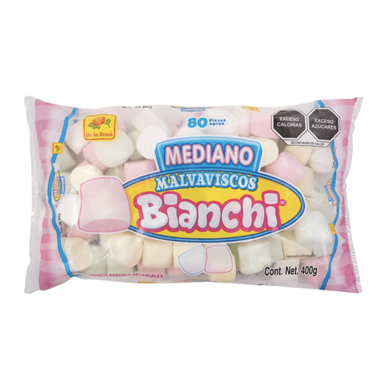 Imagen de Bombones de colores De la Rosa Malvaviscos Bianchi Mediano 80 pzas aprox. (400g)