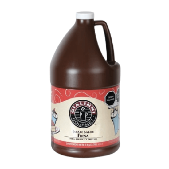 Imagen de Jarabe salsa sabor fresa para bebidas y postres Gialinni Gourmet 3.78L (5kg)