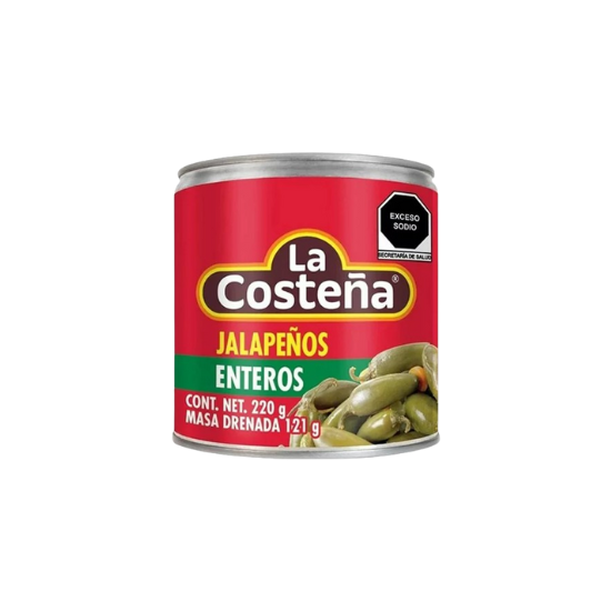 Imagen de Chiles jalapeños enteros La Costeña en lata 220g