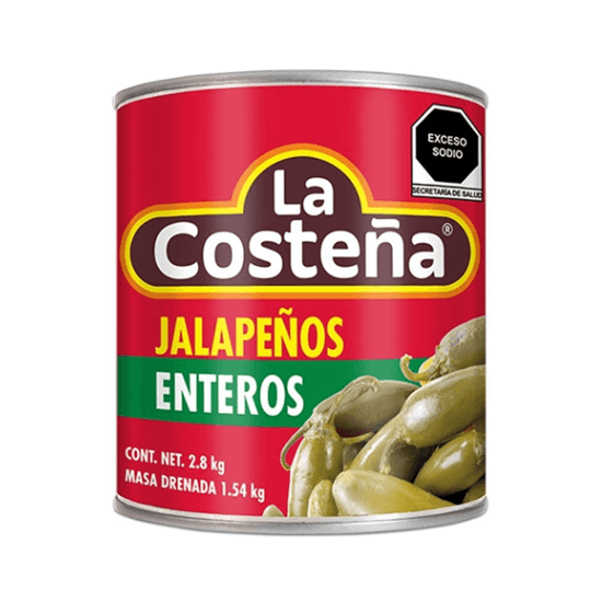 Imagen de Chiles jalapeños enteros La Costeña en lata 2.8kg