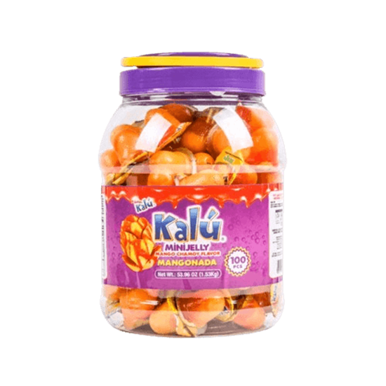 Imagen de Mini gelatina sabor mango con chamoy Kalú Mangonada 100 pzas (1.53kg)