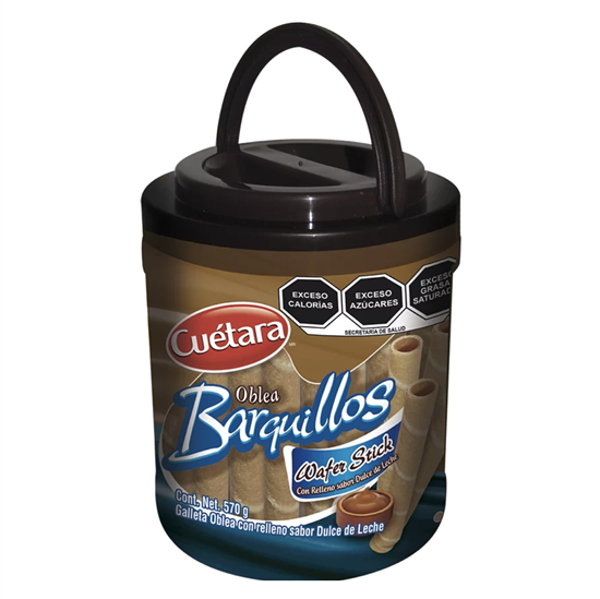 Imagen de Galletas con relleno sabor dulce de leche Cuétara Oblea Barquillos Wafer Stick 570g