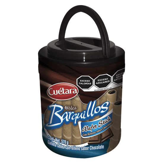 Imagen de Galletas con relleno sabor chocolate Cuétara Oblea Barquillos Wafer Stick 570g