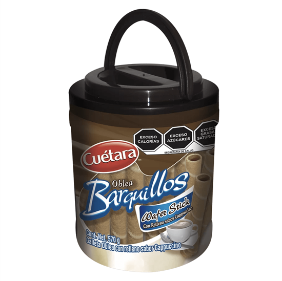 Imagen de Galletas con relleno sabor cappuccino Cuétara Oblea Barquillos Wafer Stick 570g