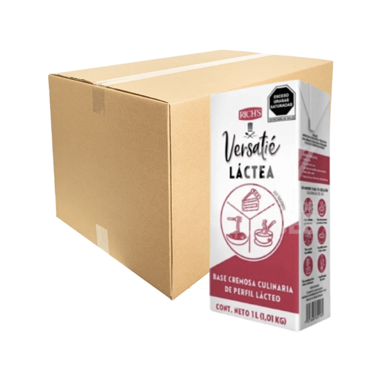 Imagen de Base cremosa culinaria de perfil lácteo Rich's Versatié Láctea caja con 12 pzas de 1L c/u