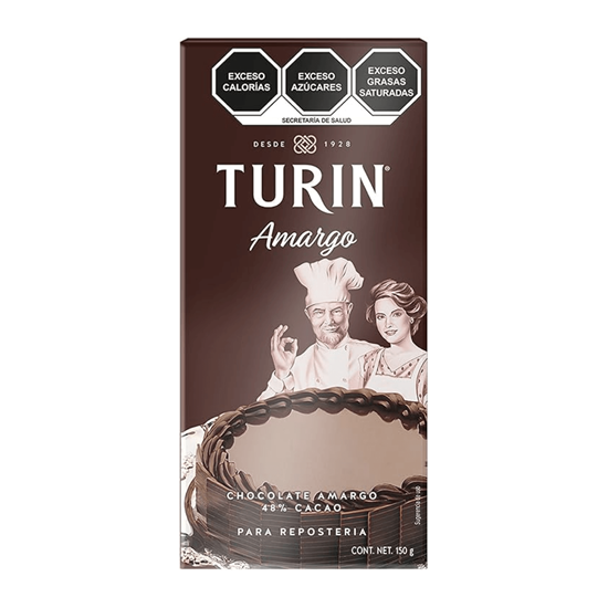 Imagen de Tablilla de chocolate amargo 48% cacao Turín Alta Repostería Amargo 150g