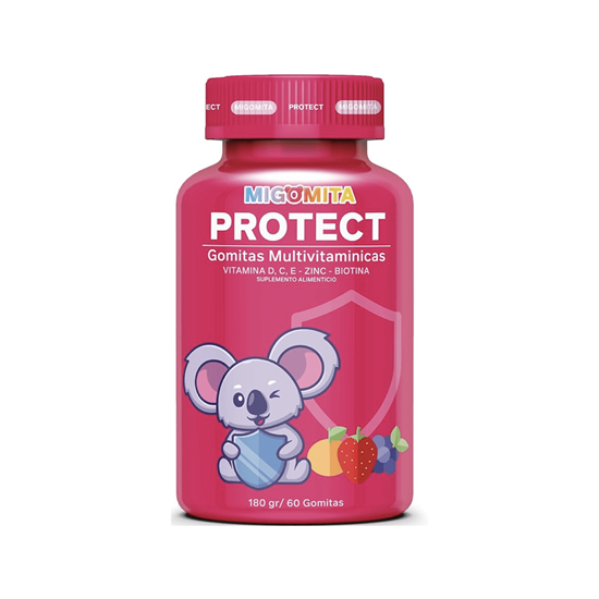 Imagen de Suplemento alimenticio infantil gomitas multivitamínicas MIGOMITA Protect 60 pzas (180g)