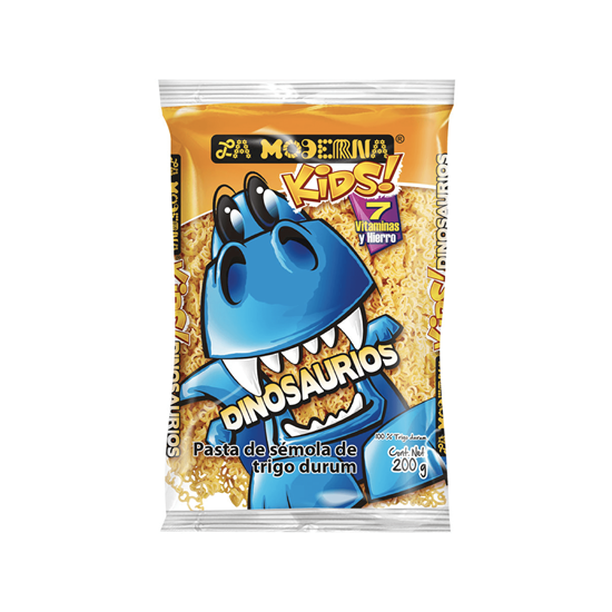 Imagen de Pasta de trigo para sopa La Moderna Kids Dinosaurios 200g