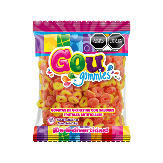 Imagen de Gomitas aros de durazno Gou Gummies 1kg