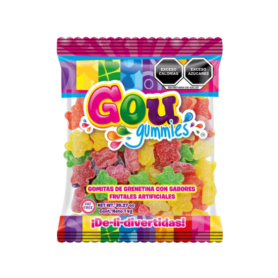 Imagen de Gomitas estrellas de sabores frutales Gou Gummies 1kg