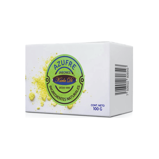 Imagen de Jabón con ingredientes naturales para tratar barros y espinillas en piel muy grasa Karla Di Azufre 100g