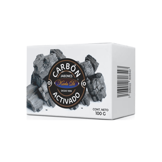 Imagen de Jabón para exfoliar, limpiar profundamente y desintoxicar la piel Karla Di Carbón activado 100g