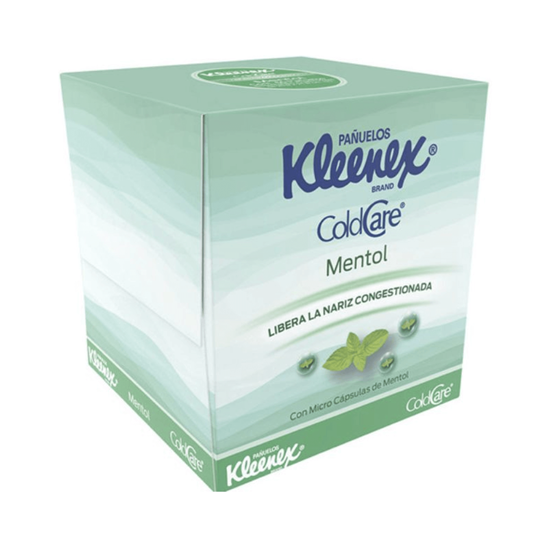 Imagen de Pañuelos desechables Kleenex Cold Care con esencia de eucalipto y mentol 60 hojas