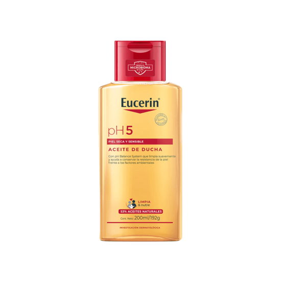 Imagen de Aceite de ducha limpiador para piel seca y sensible pH5 Eucerin 200ml
